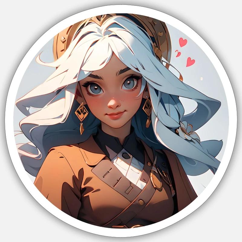 Princess 2 - Sticker Größe S (10 x 10 cm) - Mattweiß