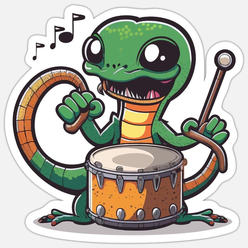 Snake Beats - Sticker size S (10 x 10 cm) - white matte
