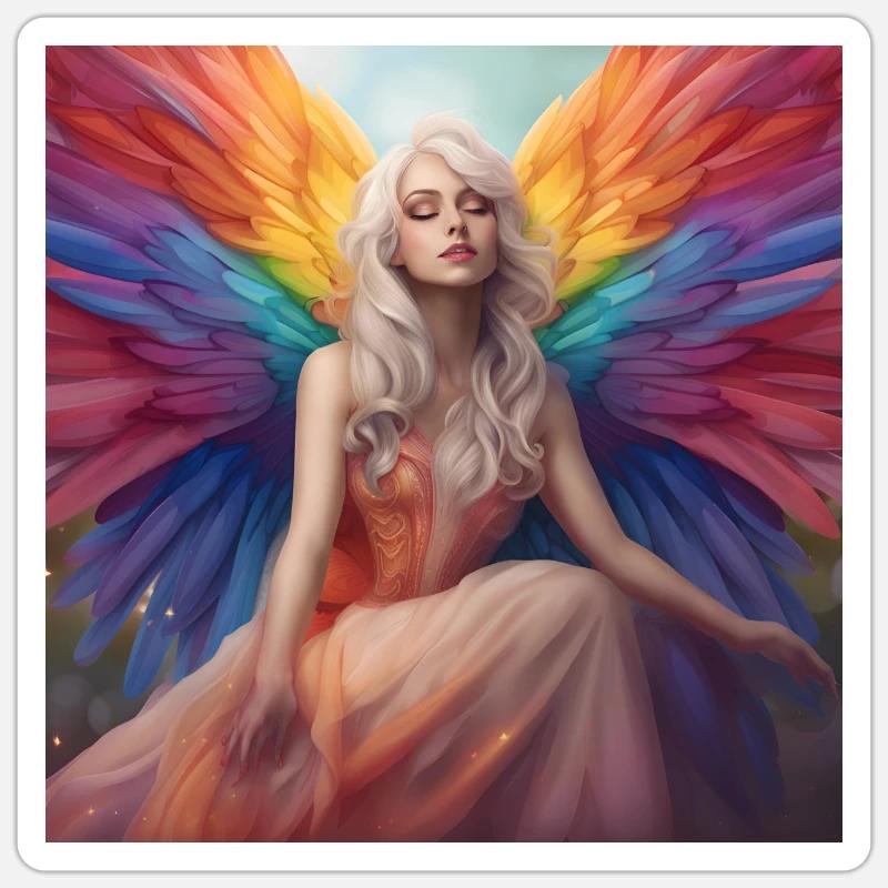 Rainbow Elf 4 - Sticker Größe S (10 x 10 cm) - Mattweiß
