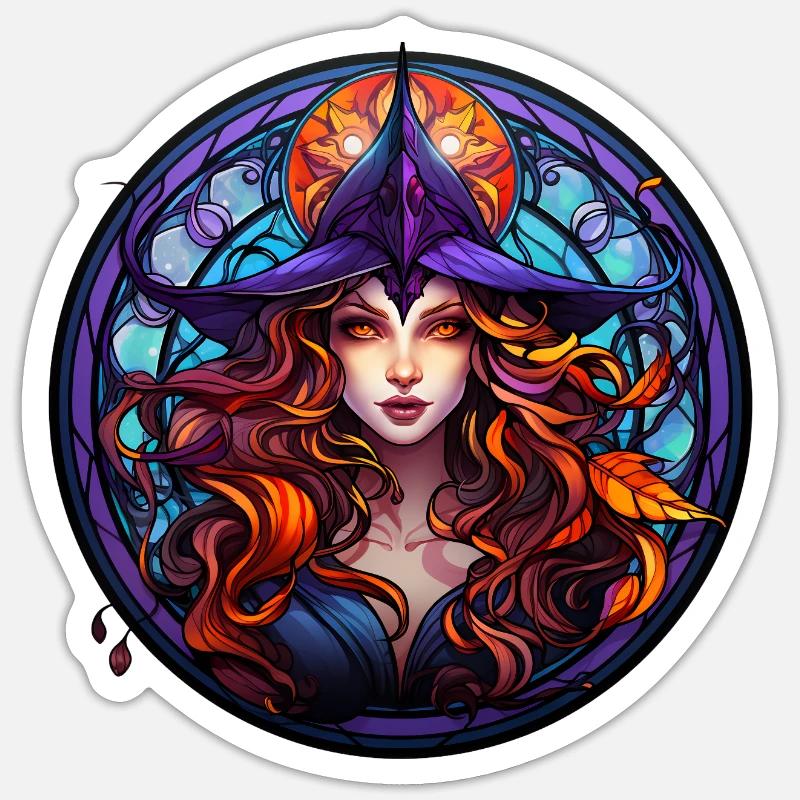 SORCIÈRE - Sticker taille S (10 x 10 cm) - blanc mat