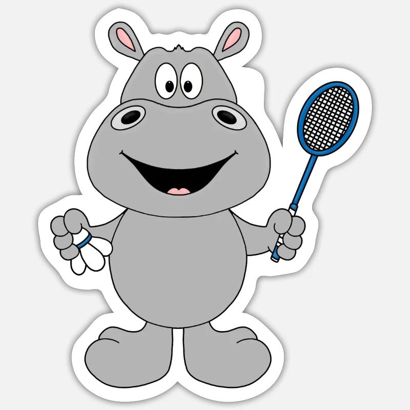 NILPFERD - HIPPO - Sticker Größe S (10 x 10 cm) - Mattweiß