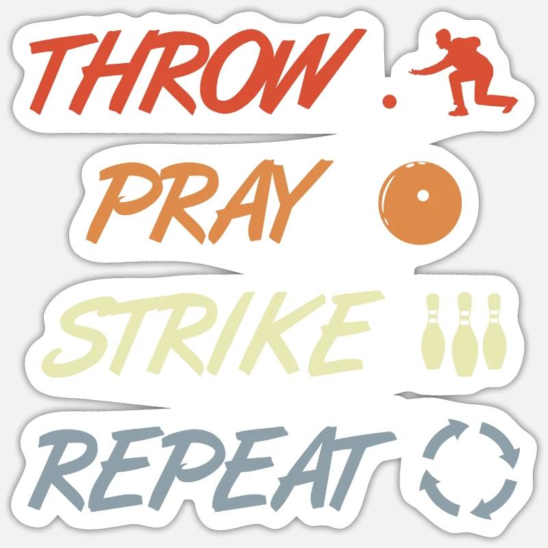 Blague de bowling - Sticker taille S (10 x 10 cm) - blanc mat