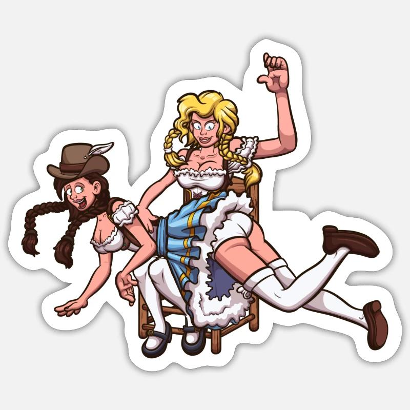 Mädchen - Sticker Größe S (10 x 10 cm) - Mattweiß