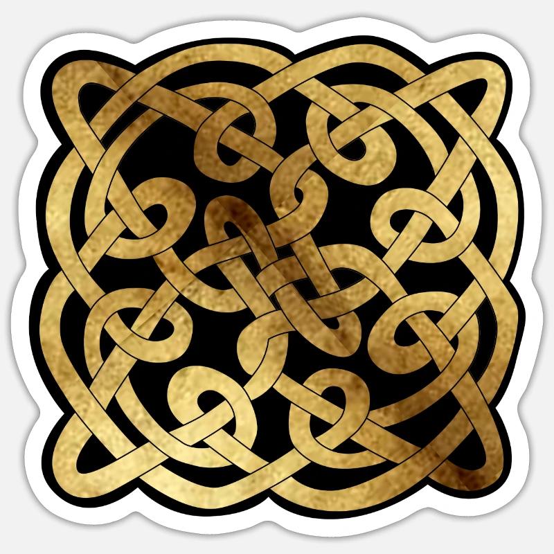 Celtic3 Pergament schwarzer Hintergrund Sticker Größe S (10 x 10 cm)