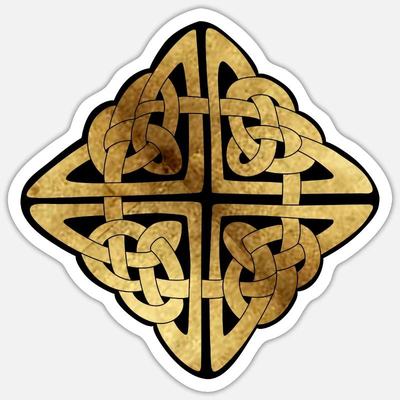 Celtic5 Pergament schwarzer Hintergrund Sticker Größe S (10 x 10 cm)
