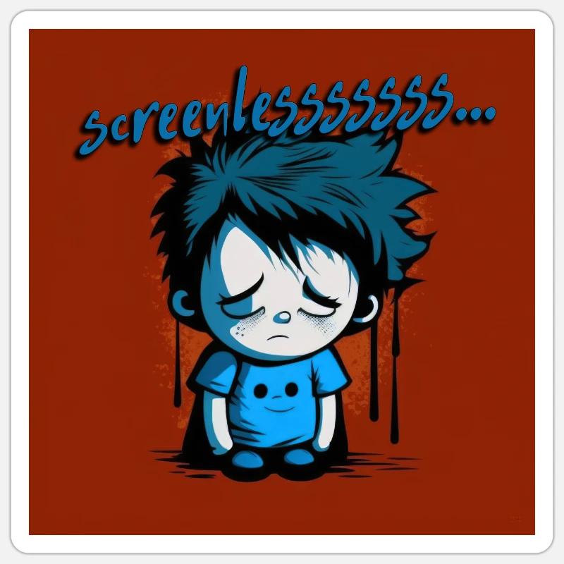 Geek - Screenlessssss 01 - Sticker Größe S (10 x 10 cm) - Mattweiß