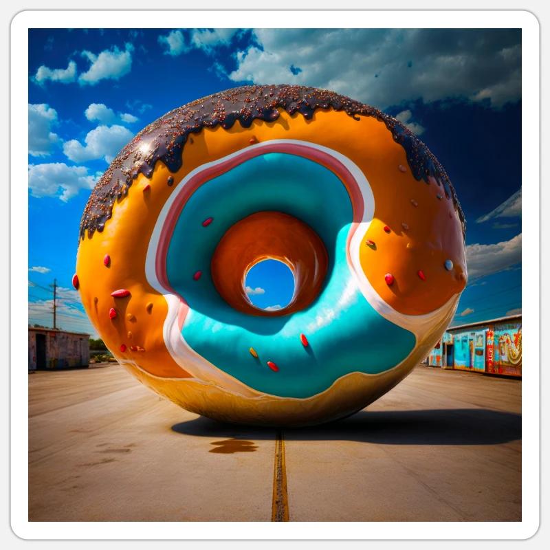 Mega Donut 01 - Sticker taille S (10 x 10 cm) - blanc mat