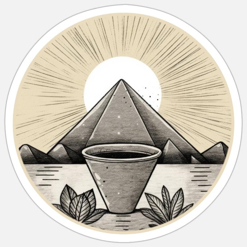 Pyramide 01 - Sticker Größe S (10 x 10 cm) - Mattweiß