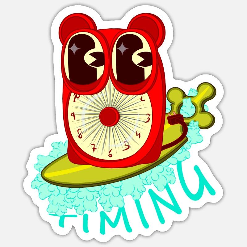 TIMING - Sticker size S (10 x 10 cm) - white matte