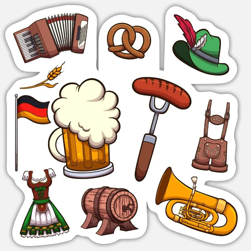 Octoberfest Elements - Sticker size S (10 x 10 cm) - white matte