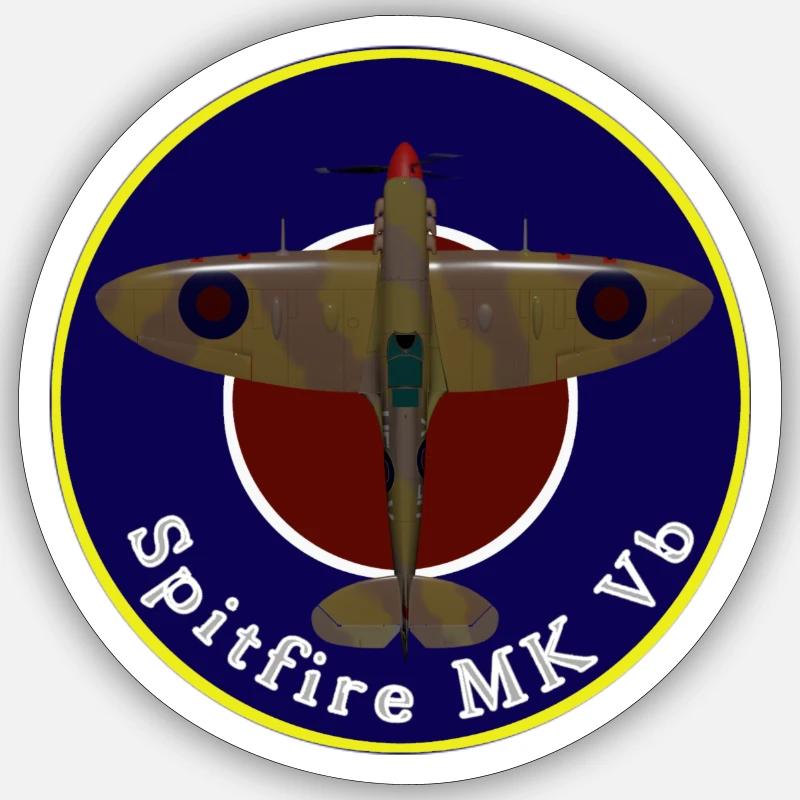 spitfire MK 5b trop mit kokarde Sticker Größe S (10 x 10 cm)