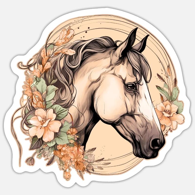 Pferd Boho Sticker Größe S (10 x 10 cm)