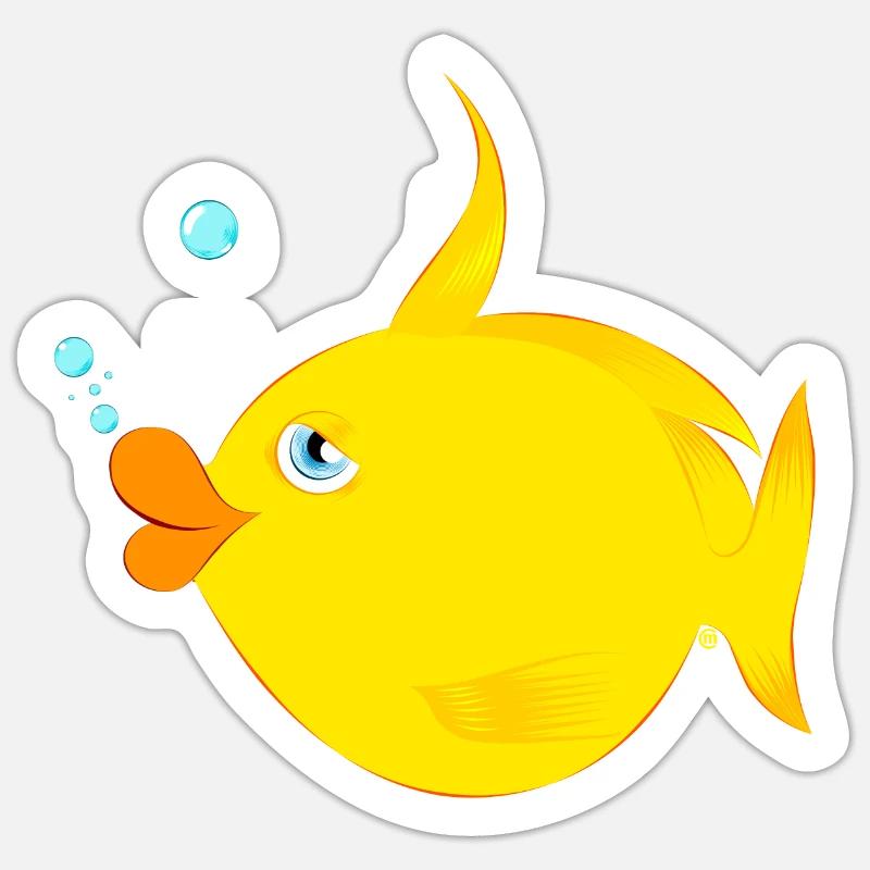 Fisch - Sticker Größe S (10 x 10 cm) - Mattweiß