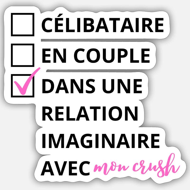 Ma situation amoureuse - Sticker taille S (10 x 10 cm) - blanc mat