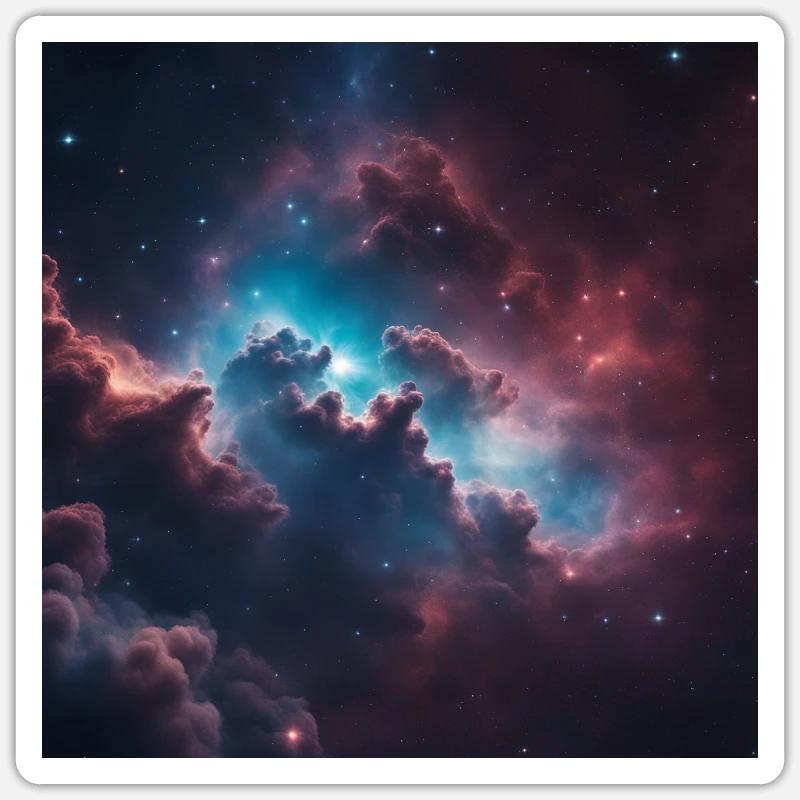 Nébuleuse de l’espace - Sticker taille S (10 x 10 cm) - blanc mat