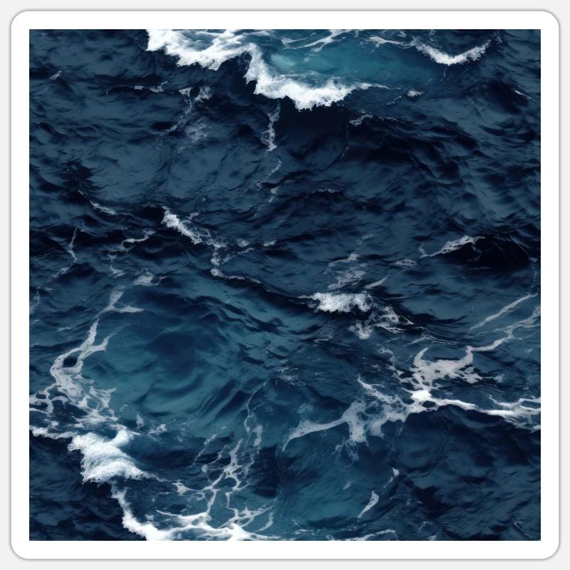 Midnight Serenade: Photorealistic Ocean Whispers Sticker size S (10 x 10 cm)