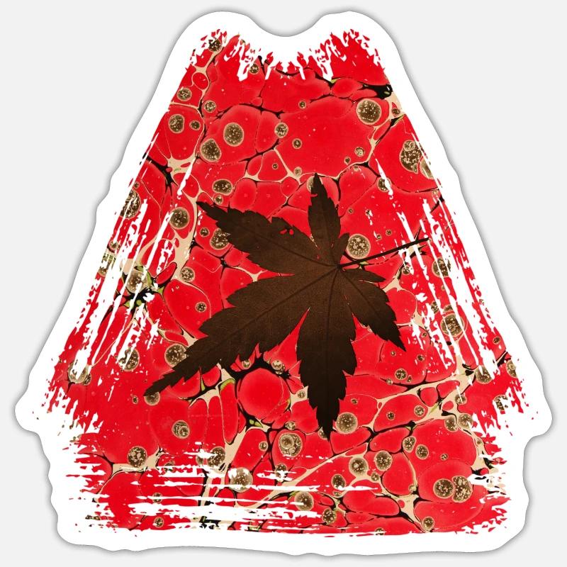 Autumn Leaf E 245 - Sticker size S (10 x 10 cm) - white matte