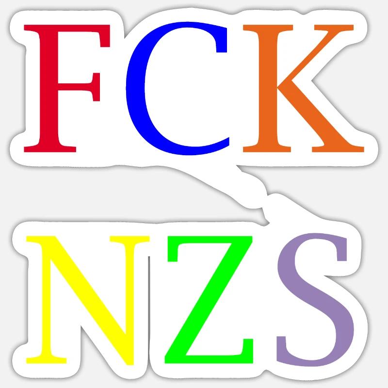 FCK NZS - Sticker taille S (10 x 10 cm) - blanc mat