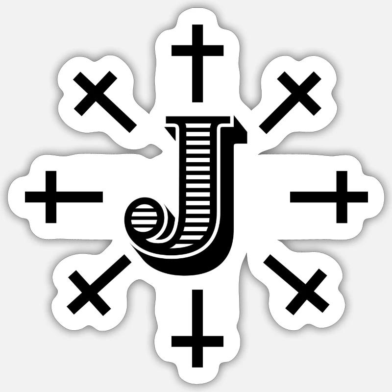 J - Sticker size S (10 x 10 cm) - white matte