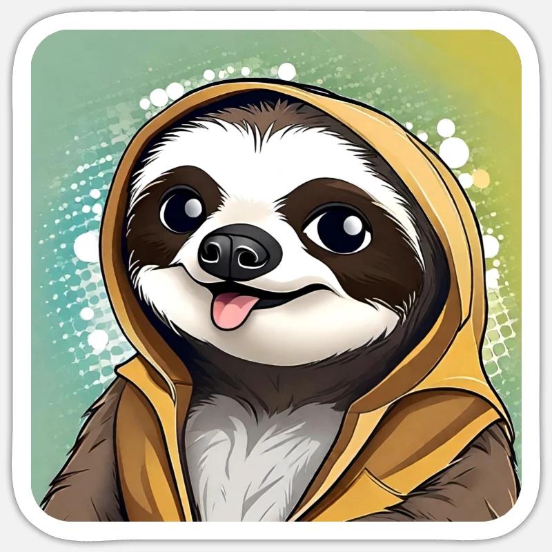 Cool sloth - Sticker size S (10 x 10 cm) - white matte
