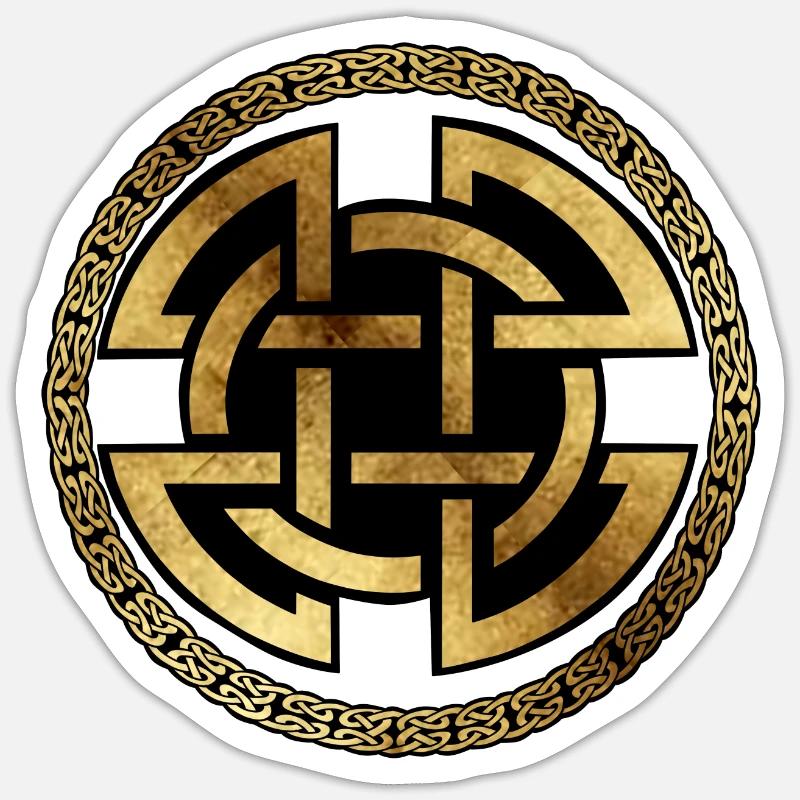 Celtic10 Pergament mit schwarzem Hintergrund - Sticker Größe S (10 x 10 cm) - Mattweiß
