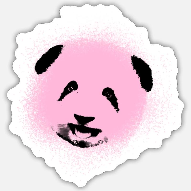 Panda,panda bear,bear, graffiti,pink - Sticker size S (10 x 10 cm) - white matte