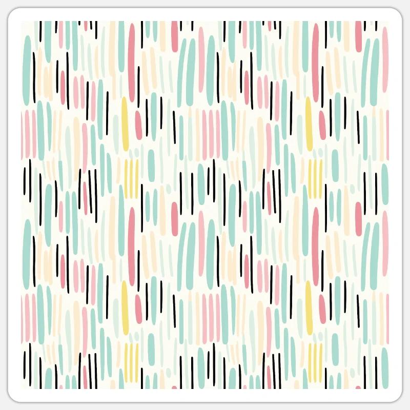 Nostalgie d’automne: Doodle Retro Pastel Doodle Delight - Sticker taille S (10 x 10 cm) - blanc mat