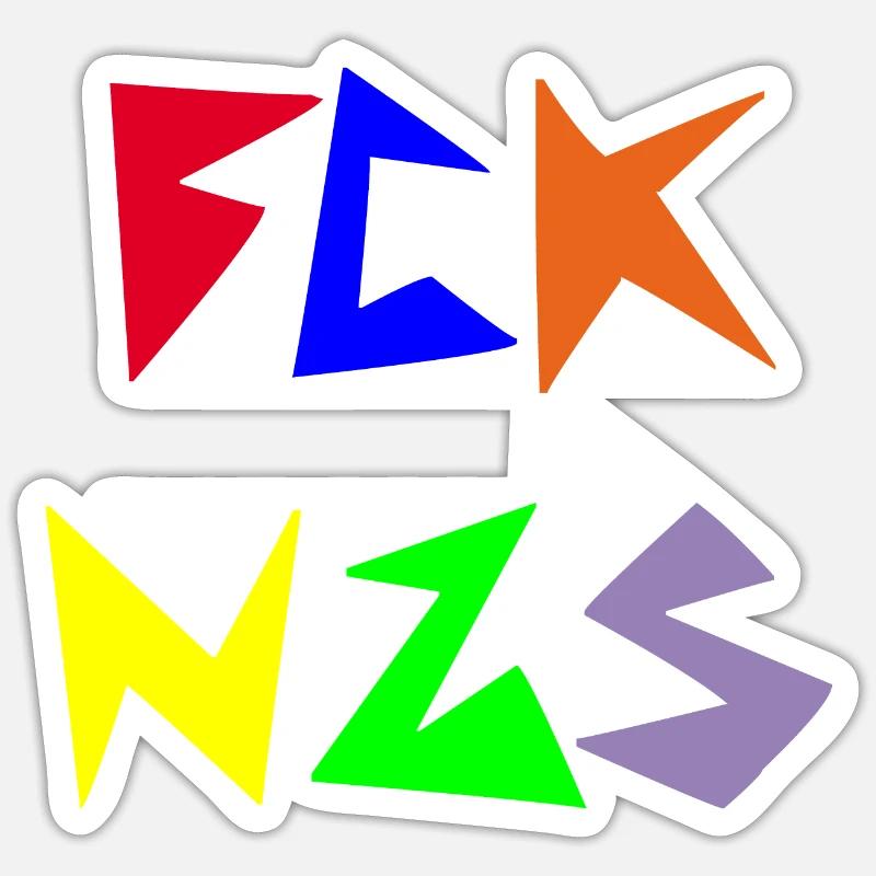 FCK NZS - Sticker taille S (10 x 10 cm) - blanc mat