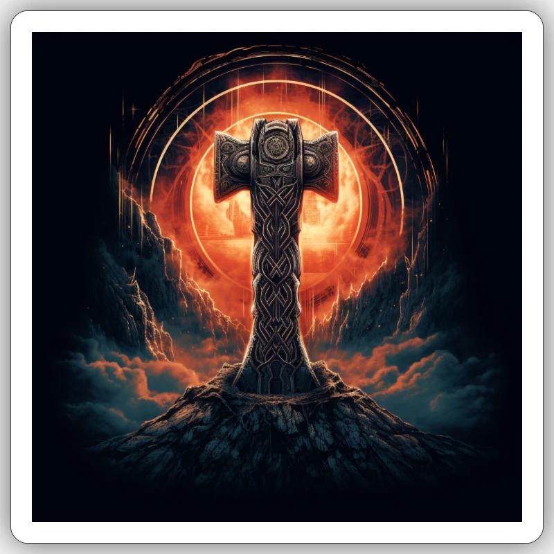 Mjölnir 2 - Sticker taille S (10 x 10 cm) - blanc mat