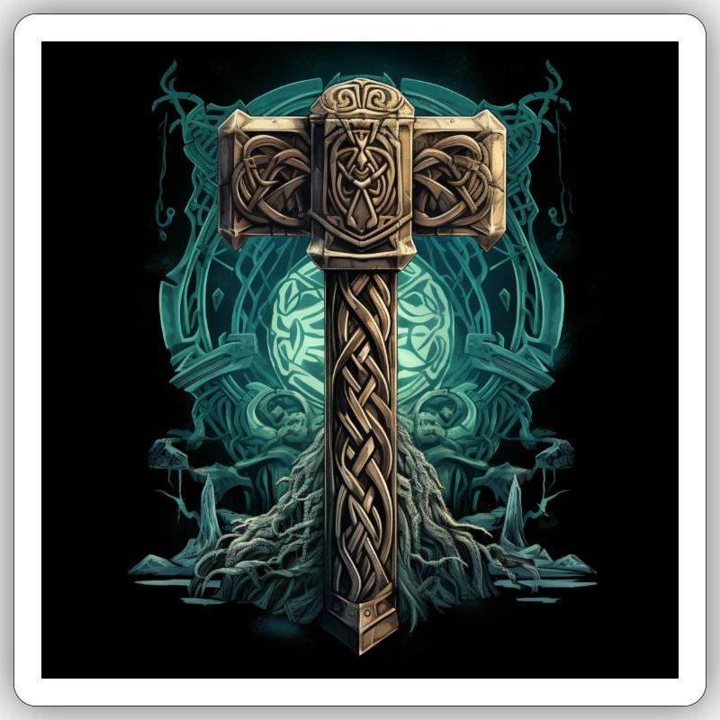Mjölnir 1 - Sticker taille S (10 x 10 cm) - blanc mat