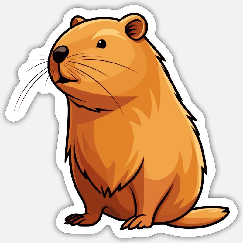 Capybara - Sticker Größe S (10 x 10 cm) - Mattweiß