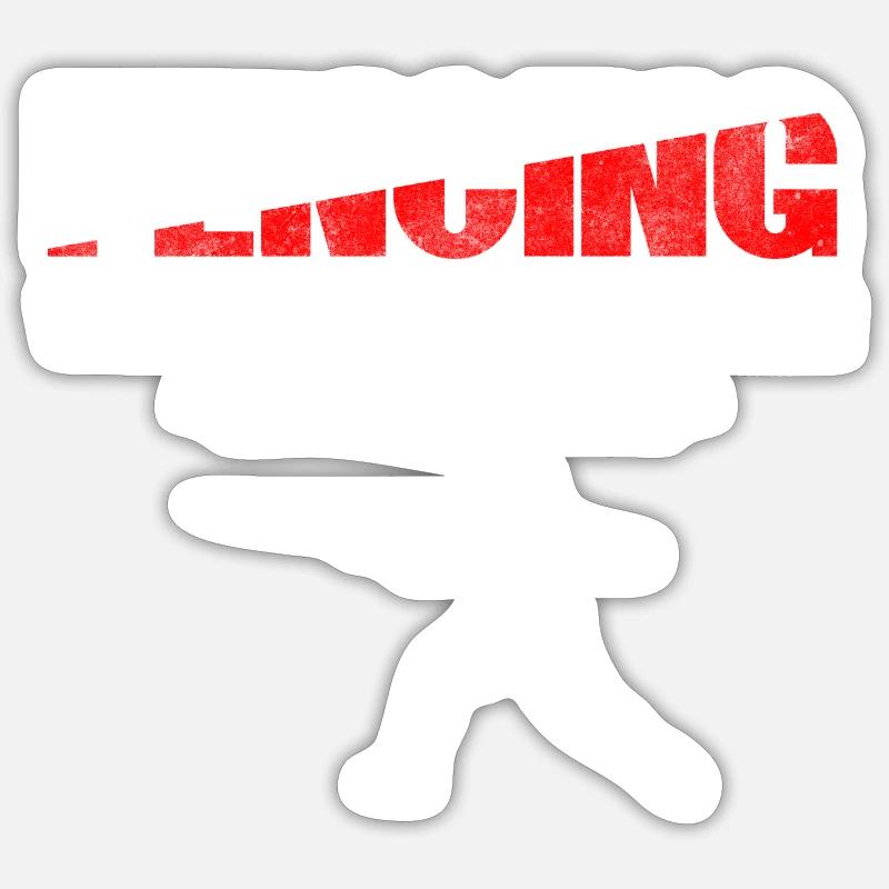 Fechtsport Duell - Sticker Größe S (10 x 10 cm) - Mattweiß