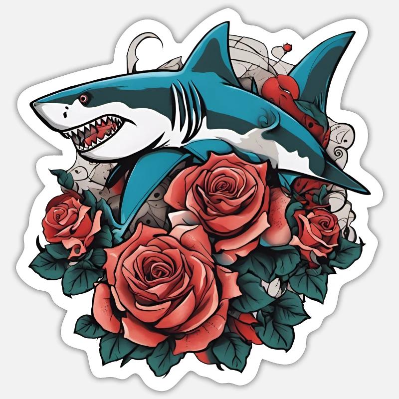 Shark - Sticker size S (10 x 10 cm) - white matte