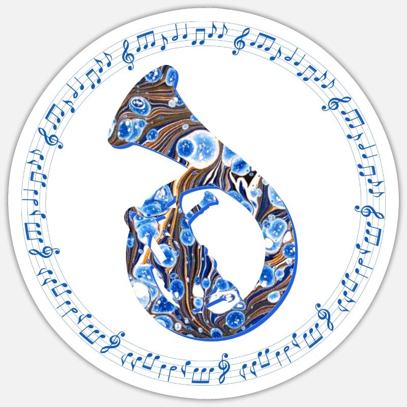 waldhorn e 262 - Sticker Größe S (10 x 10 cm) - Mattweiß