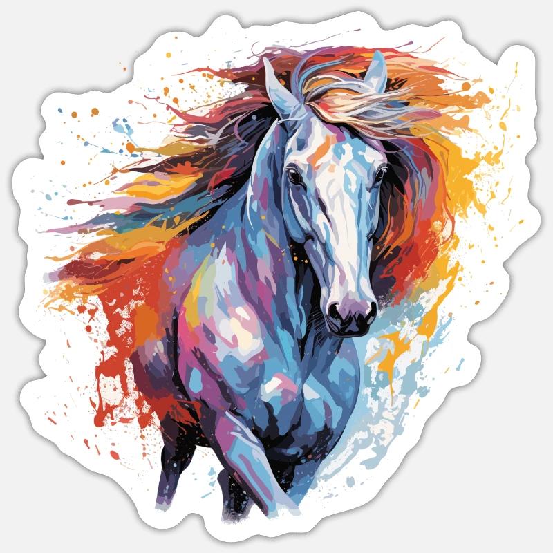 Pferd, Pferd - Sticker Größe S (10 x 10 cm) - Mattweiß