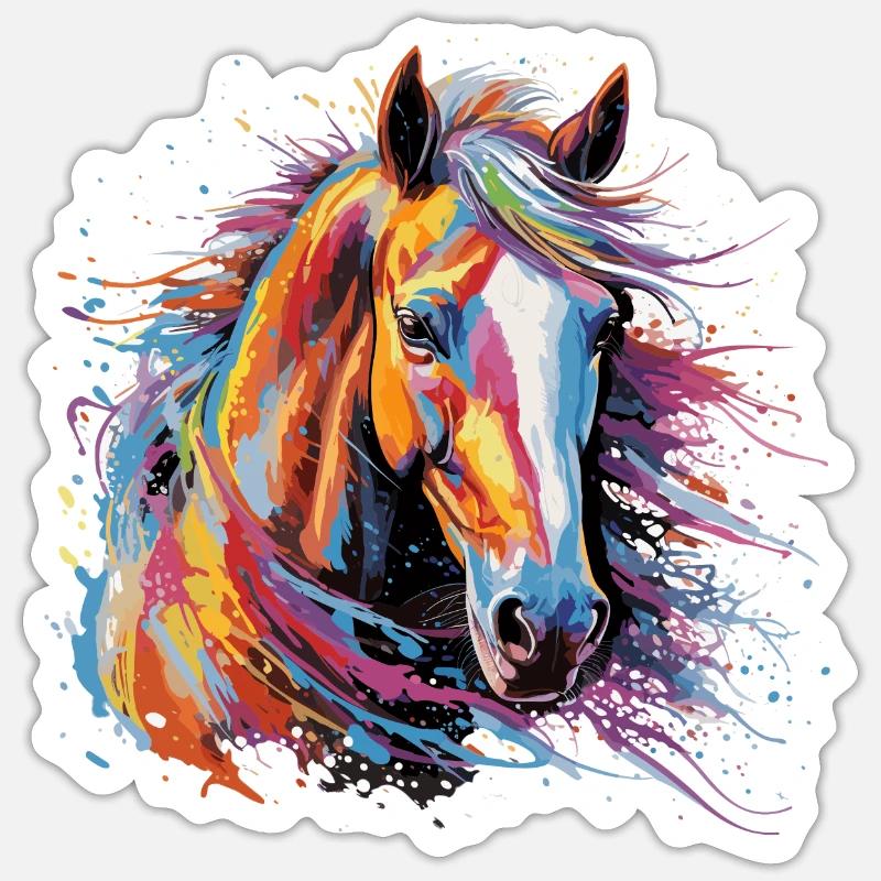 Pferd, Pferd - Sticker Größe S (10 x 10 cm) - Mattweiß