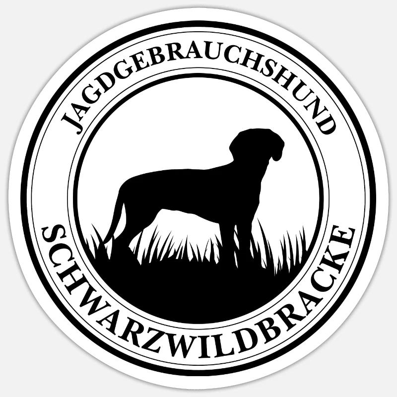 Schwarzwildbracke Jagdgebrauchshund Wilsigns - Sticker Größe S (10 x 10 cm) - Mattweiß