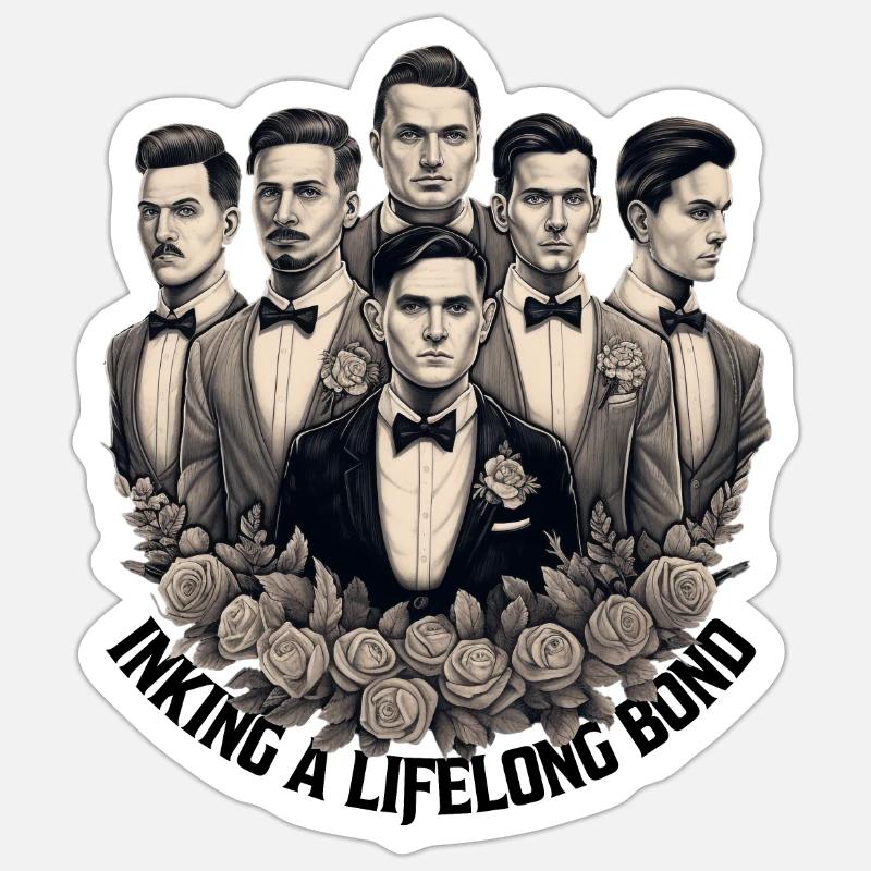 Eine lebenslange Bindung einfärben. eingefärbter Bräutigam Sticker Größe S (10 x 10 cm)