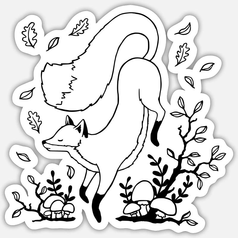Autumn Fox Sticker size S (10 x 10 cm)