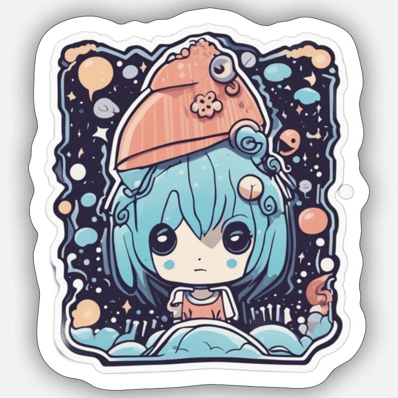 Fille de l’espace Sticker taille S (10 x 10 cm)