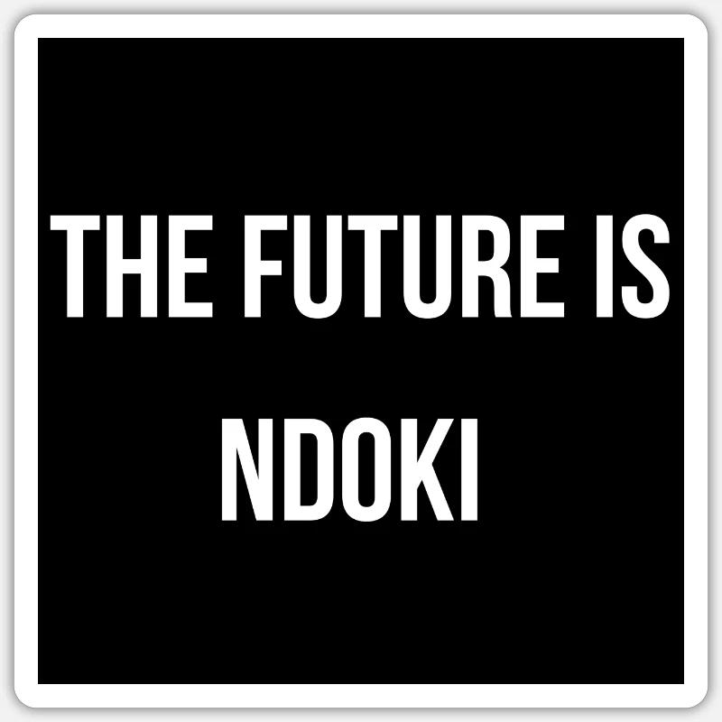 DIE ZUKUNFT IST NDOKI - Sticker Größe S (10 x 10 cm) - Mattweiß
