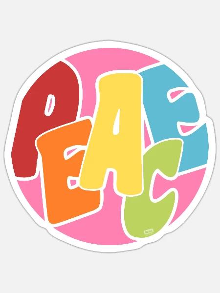 Colorful Peace - Sticker Größe S (10 x 10 cm) - Mattweiß