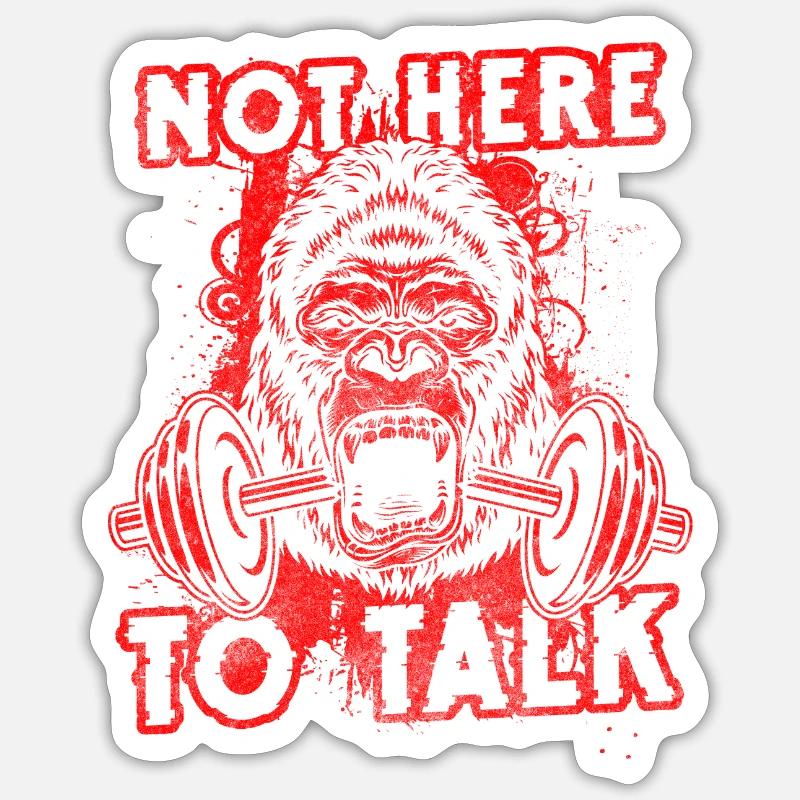 Gorilla Silverback Monkey Banana - Sticker size S (10 x 10 cm) - white matte