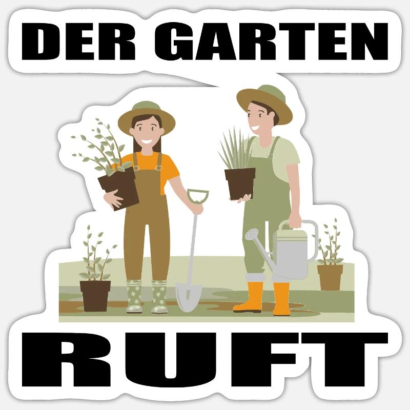 Garten - Sticker Größe S (10 x 10 cm) - Mattweiß