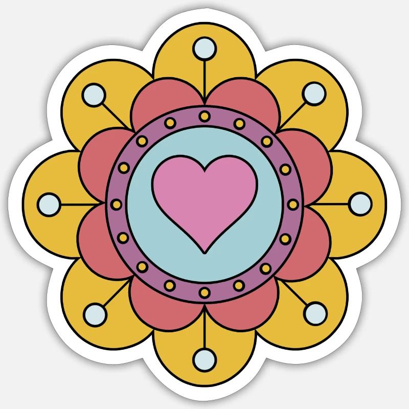 Cute Funky Hippie Boho Flower - Sticker size S (10 x 10 cm) - white matte