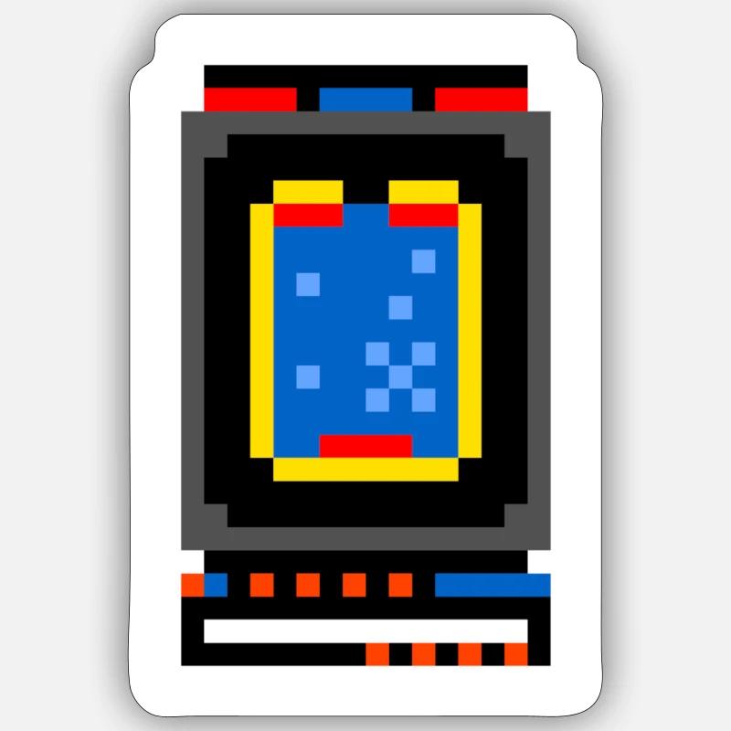 Pixel Vectrex - Sticker taille S (10 x 10 cm) - blanc mat