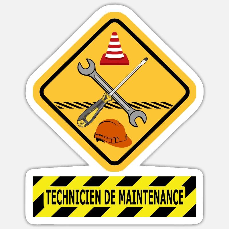 Technicien de maintenance - Sticker taille S (10 x 10 cm) - blanc mat