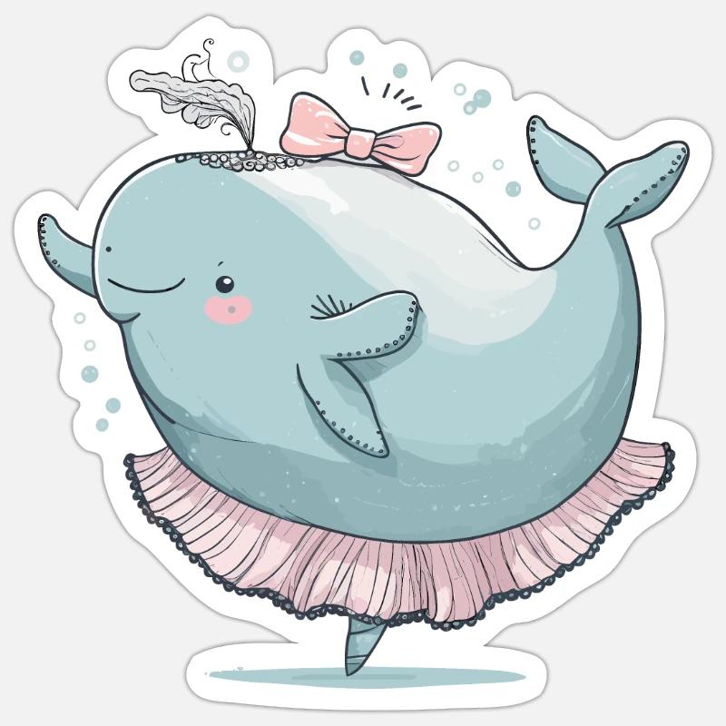 Wal-Walzer Sticker Größe S (10 x 10 cm)