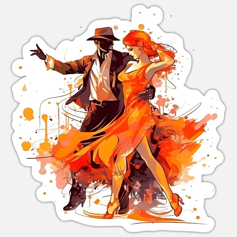 Der Tango ist eine leidenschaftliche Tanzform - Sticker Größe S (10 x 10 cm) - Mattweiß