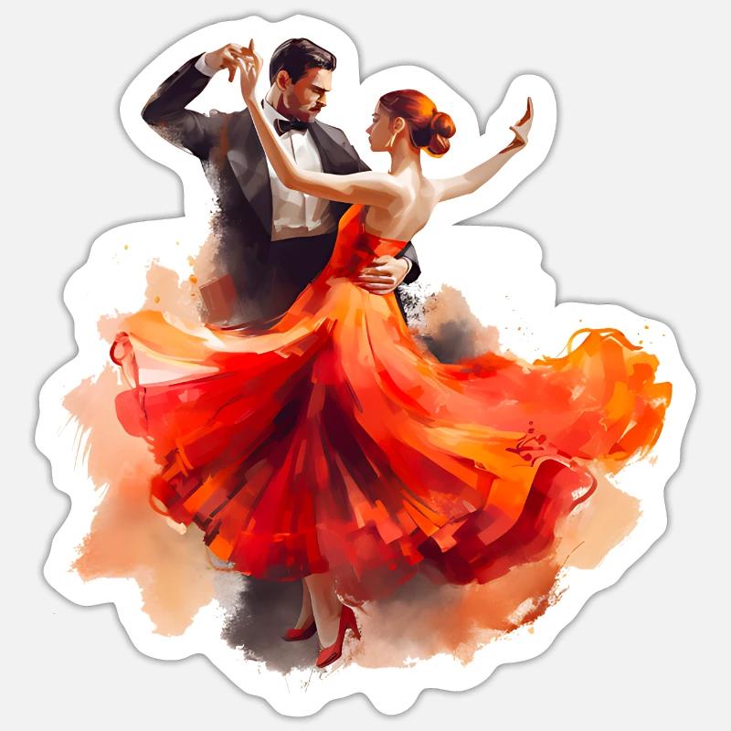 Le Paso Doble est une forme de danse impressionnante - Sticker taille S (10 x 10 cm) - blanc mat
